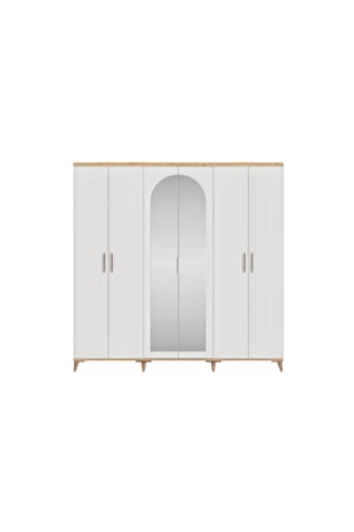 Nevada 6 Kapaklı Aynalı Komple Mdf Gardırop