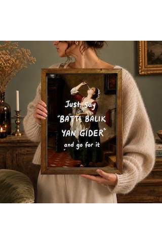 Bk Gift Vintage Klasik Sanat Esprili Sözlü Masif Ahşap Çerçeveli Dekoratif Tablo - 13