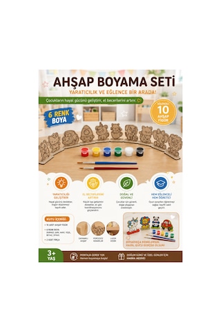 Çocuklar İçin 10 Adet Eğitici Ahşap Boyama Seti Yaratıcı Oyuncak Boya + Fırça Dahil Kahverengi Çocuklar İçin 10 Adet Eğitici Ahşap Boyama Seti Yaratıcı Oyuncak Boya + Fırça Dahil Kahverengi
