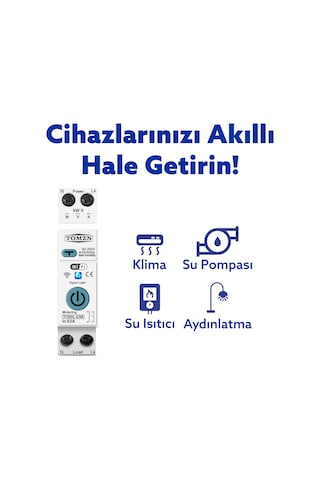 Tomzn Akıllı Kaçak Akım ve Voltaj Akım Koruma Rölesi 63A Wifi Özellikli Smartlife