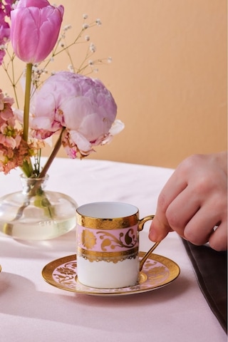 Karca Gülfem 6 Kişilik Kahve Fincan Takımı Pembe 90 Ml