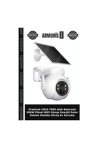 Premium Cr10 7800 Mah Bataryalı 300w Piksel Wifi Güneş Enerjili Solar Sistem Gündüz Görüş Ev Koruma