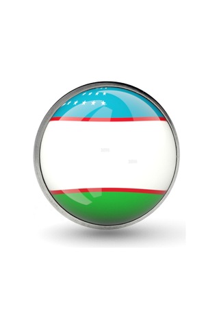 Özbekistan Uzbekistan Bayrak Rozeti - Paslanmaz Çelik Yuvarlak Yaka Rozeti Çok Renkli
