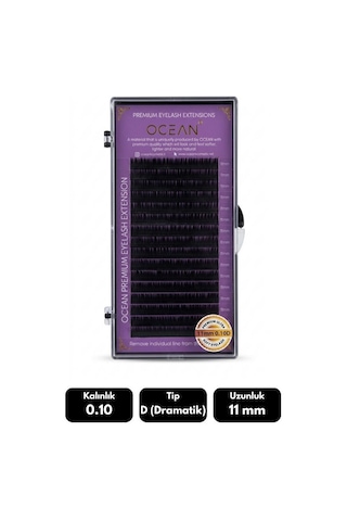 Ocean 0.10d Dramatik Kıvrım 11 Mm Soft Eyelash Doğal İpek Kirpik 16'lı