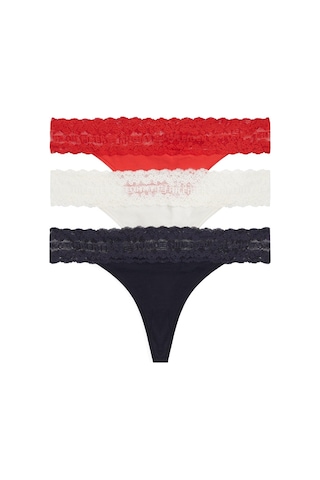 Tommy Hilfiger 3 Pack Tanga Thong-15788 0we Firework/ıvory/desert Sky