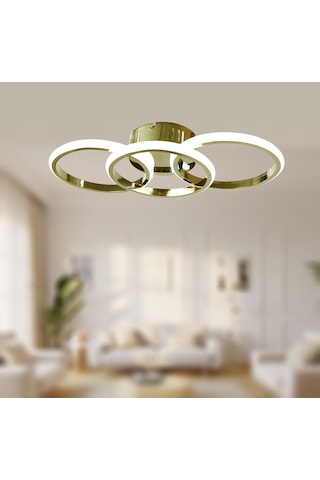 Tt305-3-sr Tt Aydınlatma 3 Renk Işık Sarı Kaplama 3 Lü Led Avize Krom