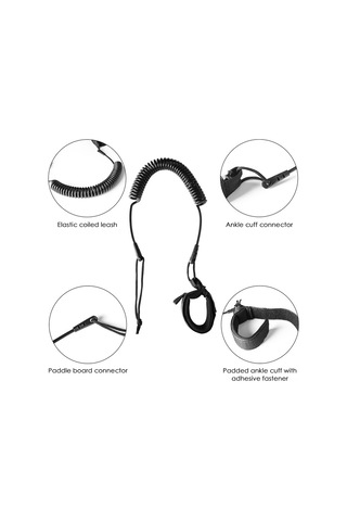 Neevoyu Sup Tahta İçin Esnek Tpu Tırmanma Kordonu - 300cm Genişleyen, Deniz Suyu Dayanıklı, Ayak Bileği Kolu İle Sarı