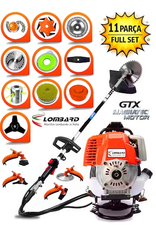 Cros Lombard Italy Sfr-11 Domınatore Sırt Tipi Benzinli Ot Çalı Çim Biçme Tırpanı+ Full Bahçe Setli Halı Yıkamalı