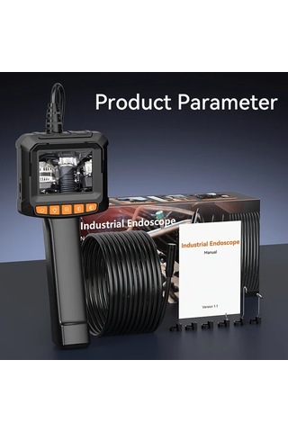 Xuweiwei Endoskop Kamera Black 1080p Hd 24 Lcd Ekran Ayarlanabilir Led Işık Endüstriyel Dayanıklı Usb Şarjlı 2000mah Pil