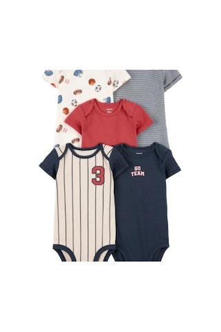 Carter's Layette Erkek Bebek Kısa Kollu 5li Body 1t008810 Renkli