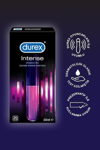 Durex Intense Uyarıcı Jelli ve Tırtıklı Prezervatif 2 x 20'li + Uyarıcı Jel 20'li