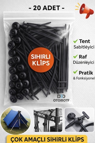 20 Adet Sihirli Klips Tamir Klipsi Yeni Nesil Cırt Kelepçe