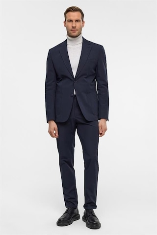 Süvari Lacivert Slim Desenli Mono Yaka 6 Drop Takım Elbise Lacivert