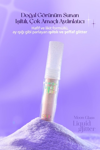 Işıltılı Ve Şeffaf Likit Glitter Clıo Moon Glass Liquid Glitter Sweet Cloud 04 Pink Spread 04