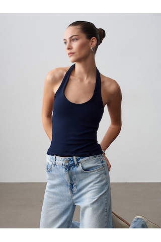 Dilvin 21052 Halter Yaka Top-k.lacivert