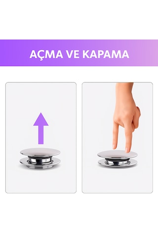 Pop-up Lavabo Sifon Seti Taşmalı Uyumlu, Körüklü Tahliye Ve Ada