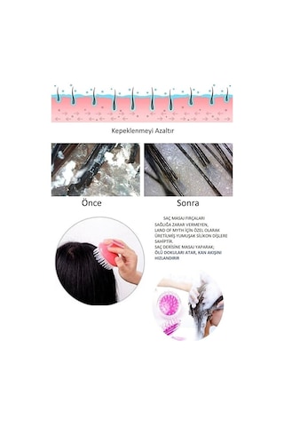 Mucit Home Duş Tarağı Yumuşak Silikon Saç Yıkama Saç Derisi Masaj Tarağı
