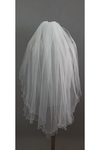 Suzanna Moda Hayal Tül Sade Kenarları Misinalı Çift Kat Kırık Beyaz 1 Mt Boy Çift Kat Gelin Duvağı