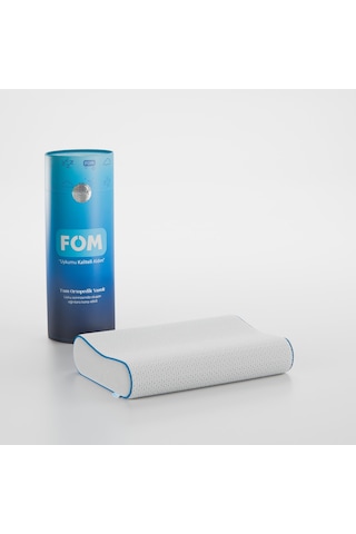 FOM Mini Flex Visco Çocuk Ve Seyahat Uyku Yastık, Ortopedik 50 x 30 x 11/9 Beyaz