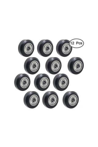 Teltree 3d Yazıcı Ve Hibrit Cnc Router İçin 12'li Perlin Yataklı Plastik Rulman Seti - Cr-10/cr-10s Uyumlu, Sessiz Hareket, Yüksek Hassasiyet, Siyah