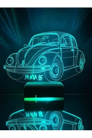 Sevgiliye Hediye Vosvos Araba Masaüstü 3D Led Lamba