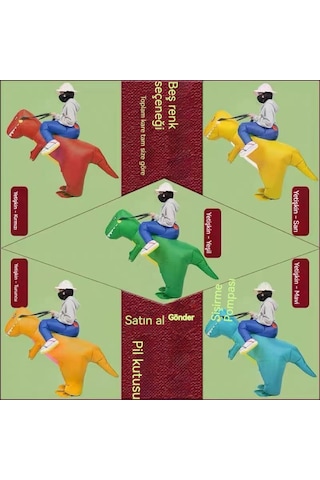 Unicomlifeerp Dinoşarj Kıyafetleri Çocuk Ve Yetişkin Aile Spor Etkinliği Kukla Yürüyüş Kostümleri Cadılar Bayramı Çocuk Gösteri Kostümleri Kırmızı 8-13