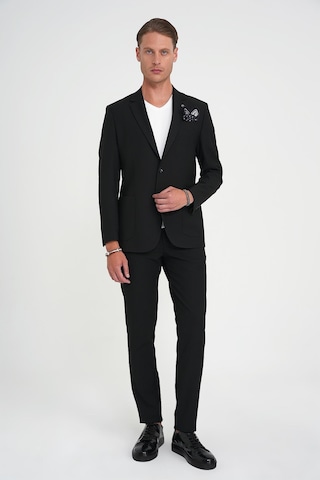 Efor Slim Fit Torba Cep Esnek Pamuk Düz Siyah Blazer Ceket C 712 Siyah