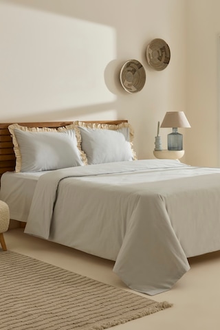 Kaşmir Home Lisa %100 Pamuk Çift Kişilik Nevresim Takımı Gri