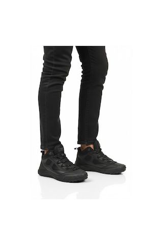 Siyah Bağcıklı Kaymaz Taban Erkek Outdoor Ayakkabı Mün 2025 M Siyah