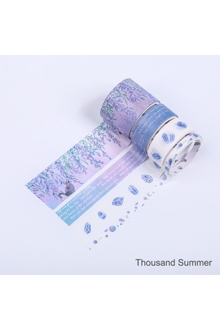 Singree Renkli Washi Bant Seti - 4 Rulo 30mm,15mm,5mm Dıy Dekorasyon Ve Scrapbooking İçin