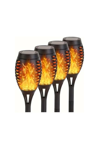 12 Ledli Alevli Solar Bahçe Aydınlatma Bx40