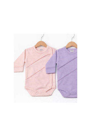 Kardeşler Baby 3'lü Kendinden Eldivenli Çıtçıtlı Body Pembe