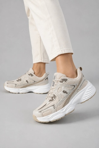 Ht Hotin Mirage Kadın Günlük Rahat Bağcıklı Suni Deri Sneaker Spor Ayakkabı - Bej