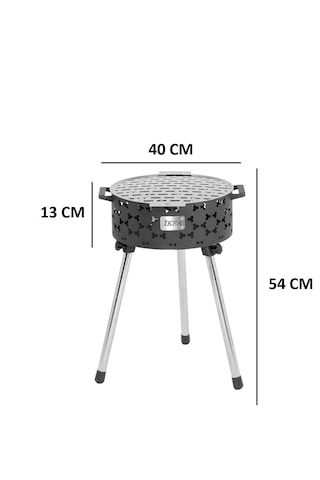 İksa Katlanabilir Mangal Küçük Gri - Siyah