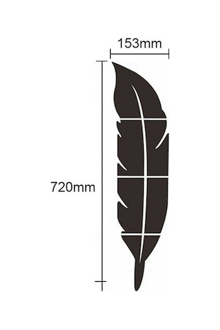 Qingmipy Tüy Şekilli Aynalı Duvar Çıkartması - Kolay Yapıştırılabilir Dekoratif Ayna Sticker 73x18cm Siyah