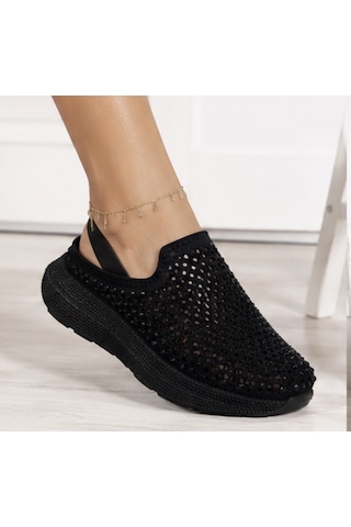N Napa Shoe Np.9557.siyah Taşlı Napa Shoe Siyah Taşlı Kadın Sandalet / Sabo Terlik