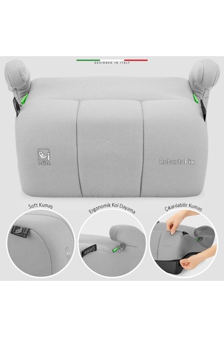 Elele Robustofix I-size Yükseltici Oto Koltuğu İsofix 125-150 Cm 15-36 Kg Siyah