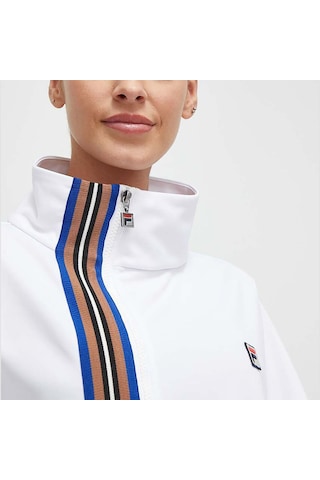 Fila Beyaz Flared Asymmetrıcal Track Jacket Wıth Seven Strıpes Tape Detaıl Beyaz