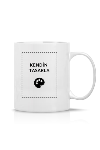 Fotoğraf Baskılı Kendin Tasarla Kişiye Özel Klasik Beyaz Kupa Bardak Kutulu Beyaz