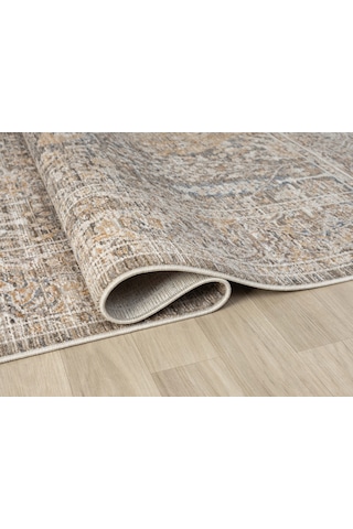 Mariesse Home Vintage Eskitme Desenli Makine Dokuma Salon Oturma Odası Halısı 10202 Bej
