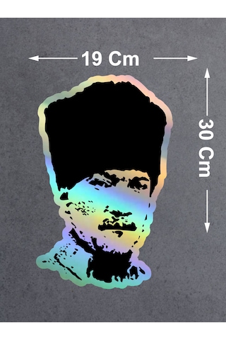 Mustafa Kemal Atatürk Sticker - Atatürk Silüet Sticker - 03006 30x19 Cm