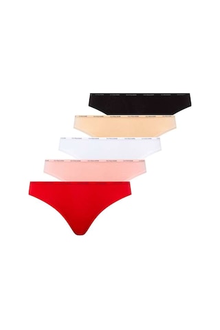 U.S. Polo Assn. U.s Polo Assn. 67001 Kadın 5 Li Düşük Bel Slip-siyah&ten&beyaz&somon&kırmızı mix color