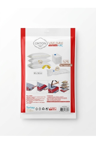 Onton Vakumlu Hurç 80x100 Cm Büyük Boy - %75 Yer Tasarrufu Sağlayan Vakumlu Poşet