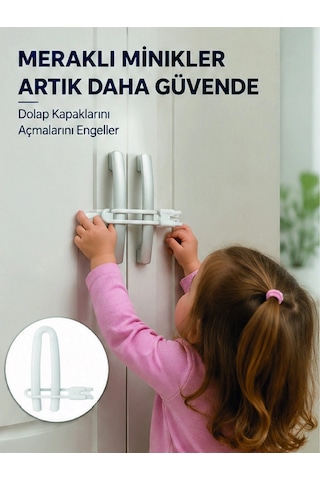 Mey İthalat 4 Adet Dolap Emniyet Kilidi Çocuk Güvenliği İçin Güçlü Ve Dayanıklı Set Yeni Nesil