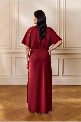 Nayana Asimetrik Elbise Bordo