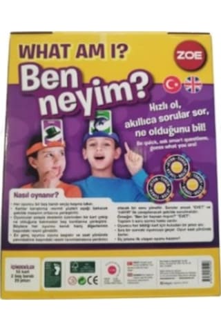 What Am I Ben Neyim Eğitici Kart Oyunu 5+ Yaş 2 Kişilik Tahmin Ve Soru-cevap Oyunu