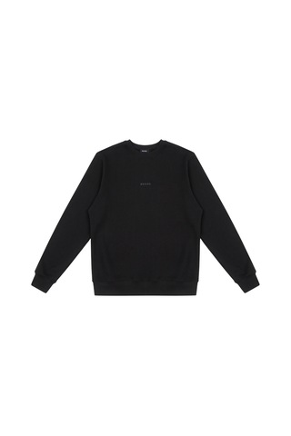 Beord Siyah %100 Pamuk Bisiklet Yaka Sweatshirt Bss1-147