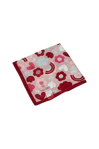 Mim Eşarp Valino Soft Pamuk Çocuk Desenli Eşarp 70x70 Cm Bordo - Çiçek