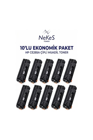 Nekes Toner Hp Ce-285a 85a Siyah Uyumlu  Toner 10' Lu Paket - Çipli / Ce285a