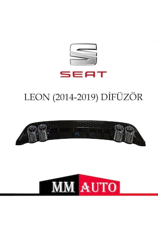 Seat Leon Difüzör 2012 - 2016 Piano Black 4 Egzozlu